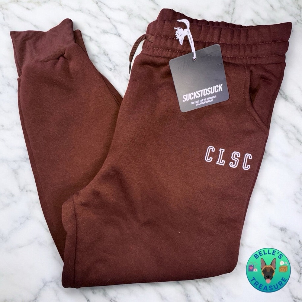 CLSC Sweatpants Mens 3XL Jogger Life Brown‎ Fleece Lined Tapered Leg Heavyweight